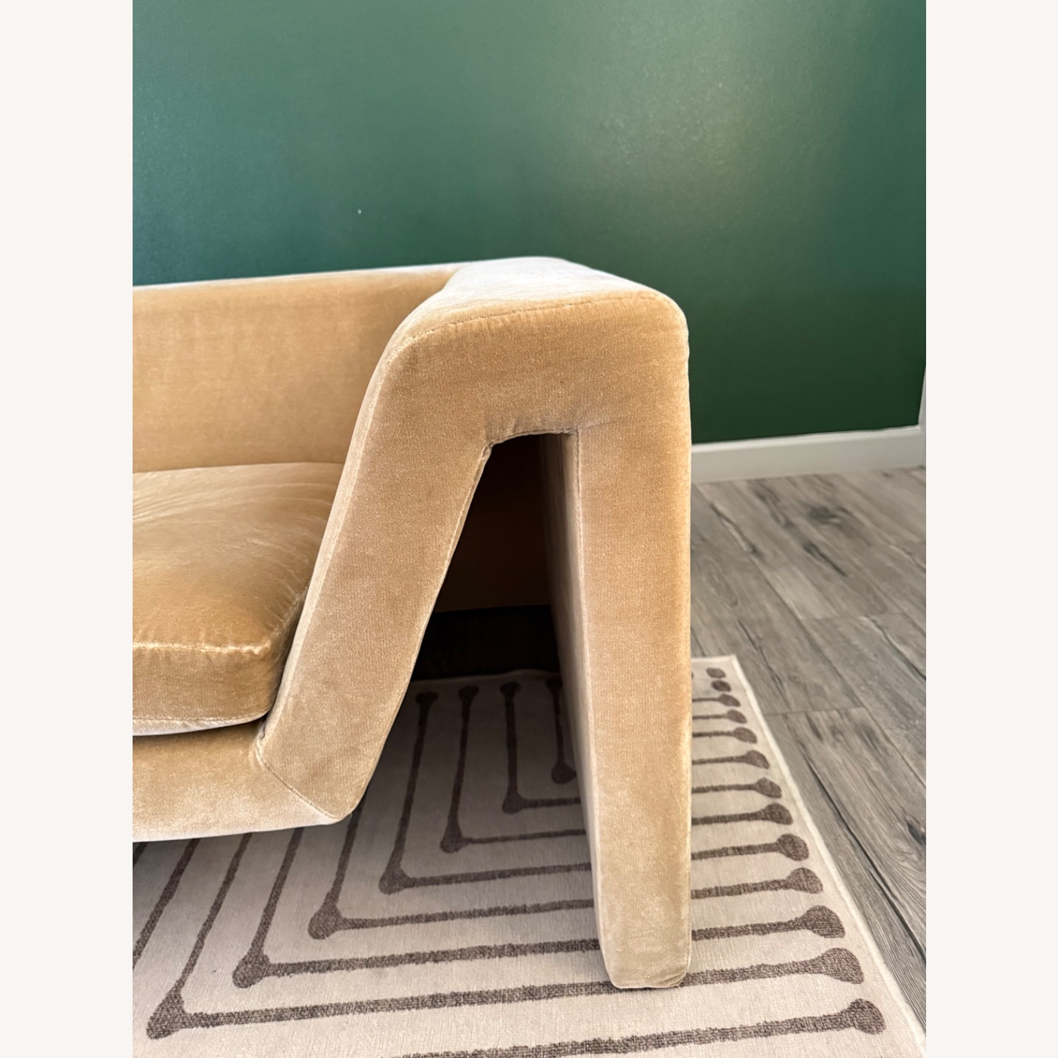 CB2 Perimeter Camel Faux Mohair Sofa - image-10