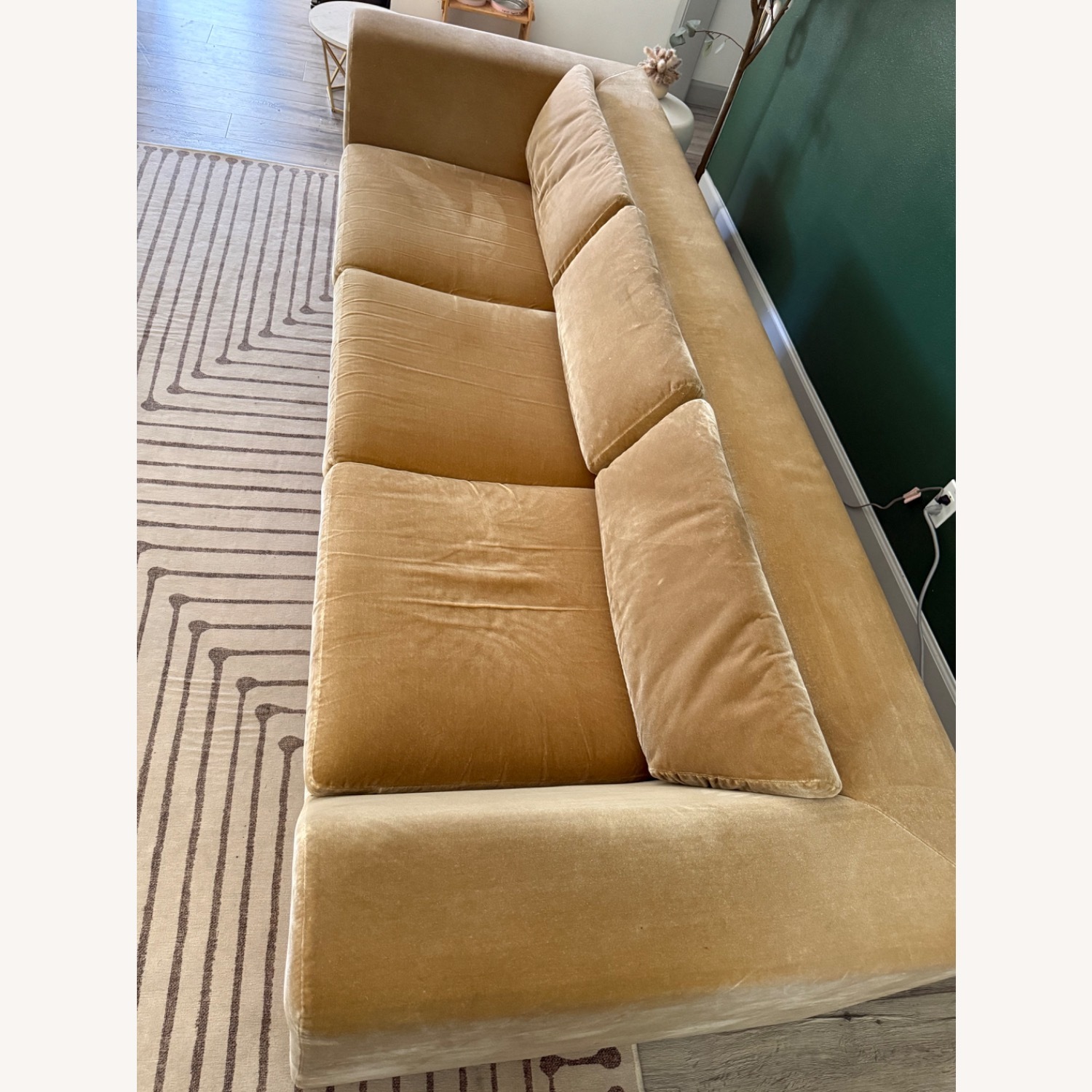 CB2 Perimeter Camel Faux Mohair Sofa - image-2