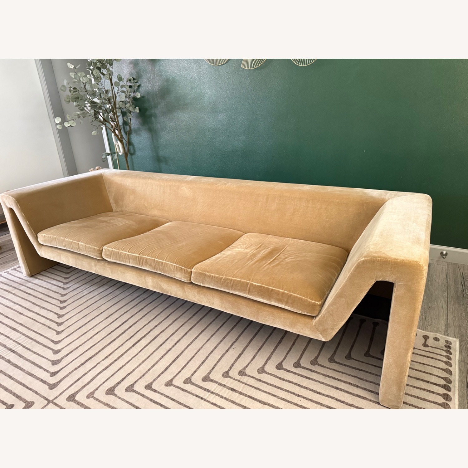 CB2 Perimeter Camel Faux Mohair Sofa - image-11