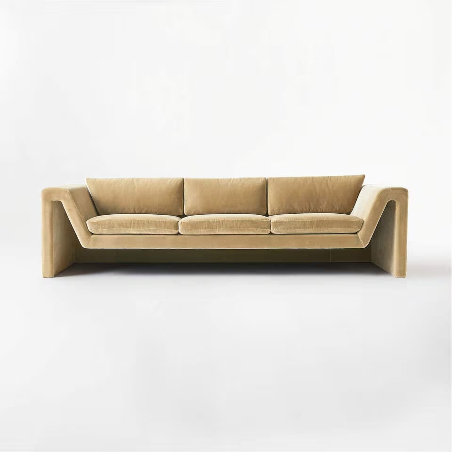CB2 Perimeter Camel Faux Mohair Sofa - image-12