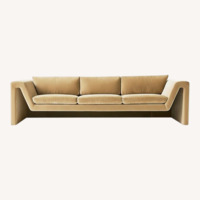 CB2 Perimeter Camel Faux Mohair Sofa