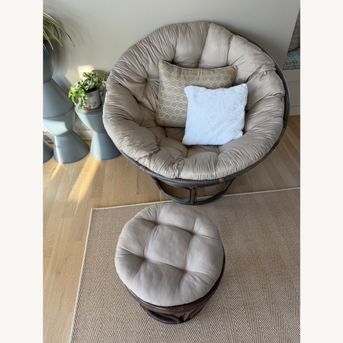 Used Pier 1 Imports Papasan Chair and Ottoman for sale on AptDeco