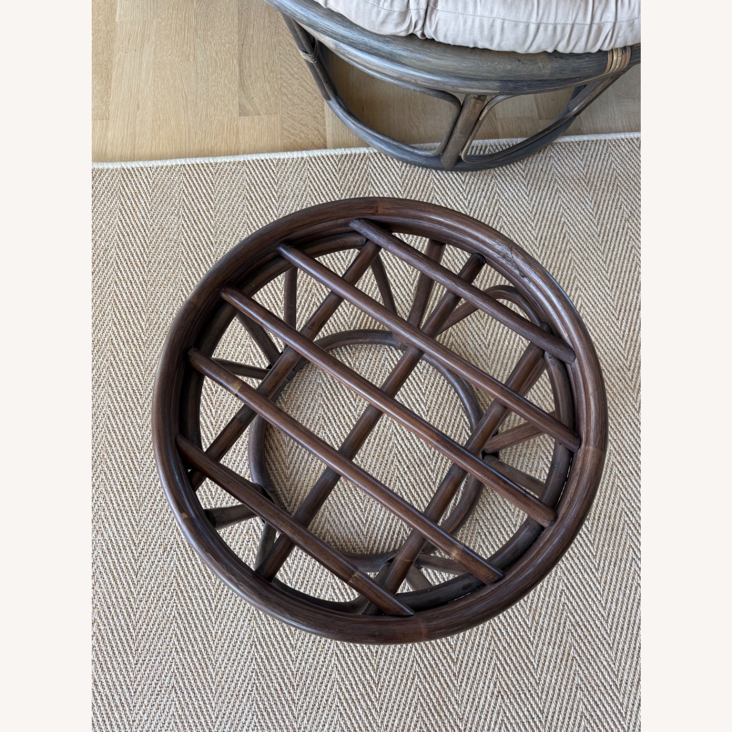 Pier 1 Imports Papasan Chair and Ottoman - image-4