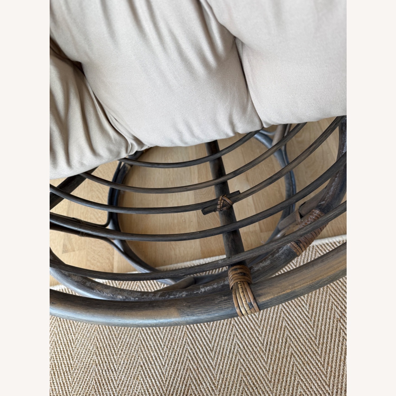 Pier 1 Imports Papasan Chair and Ottoman - image-3