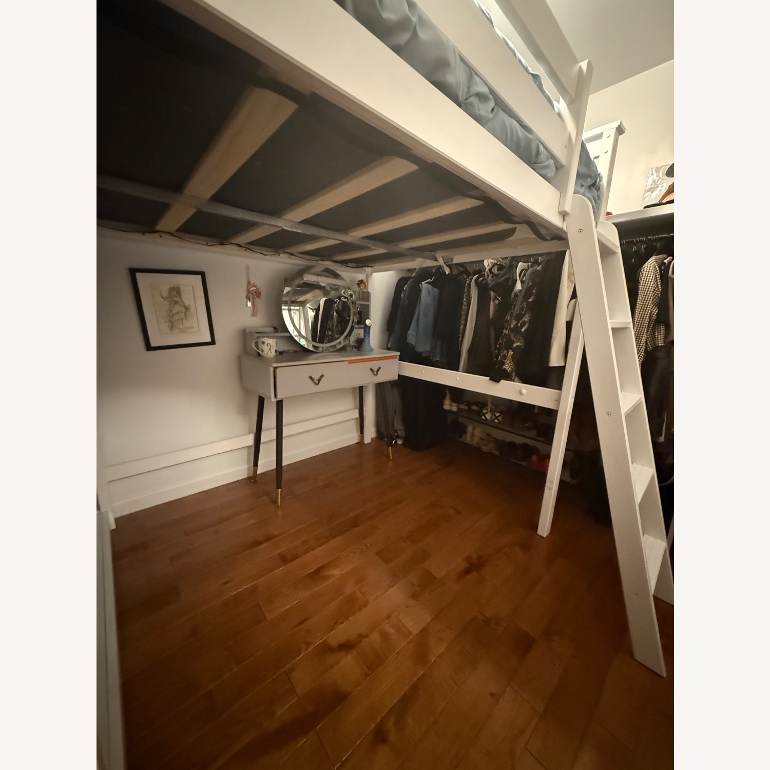 White Wood Loft Bed - image-3