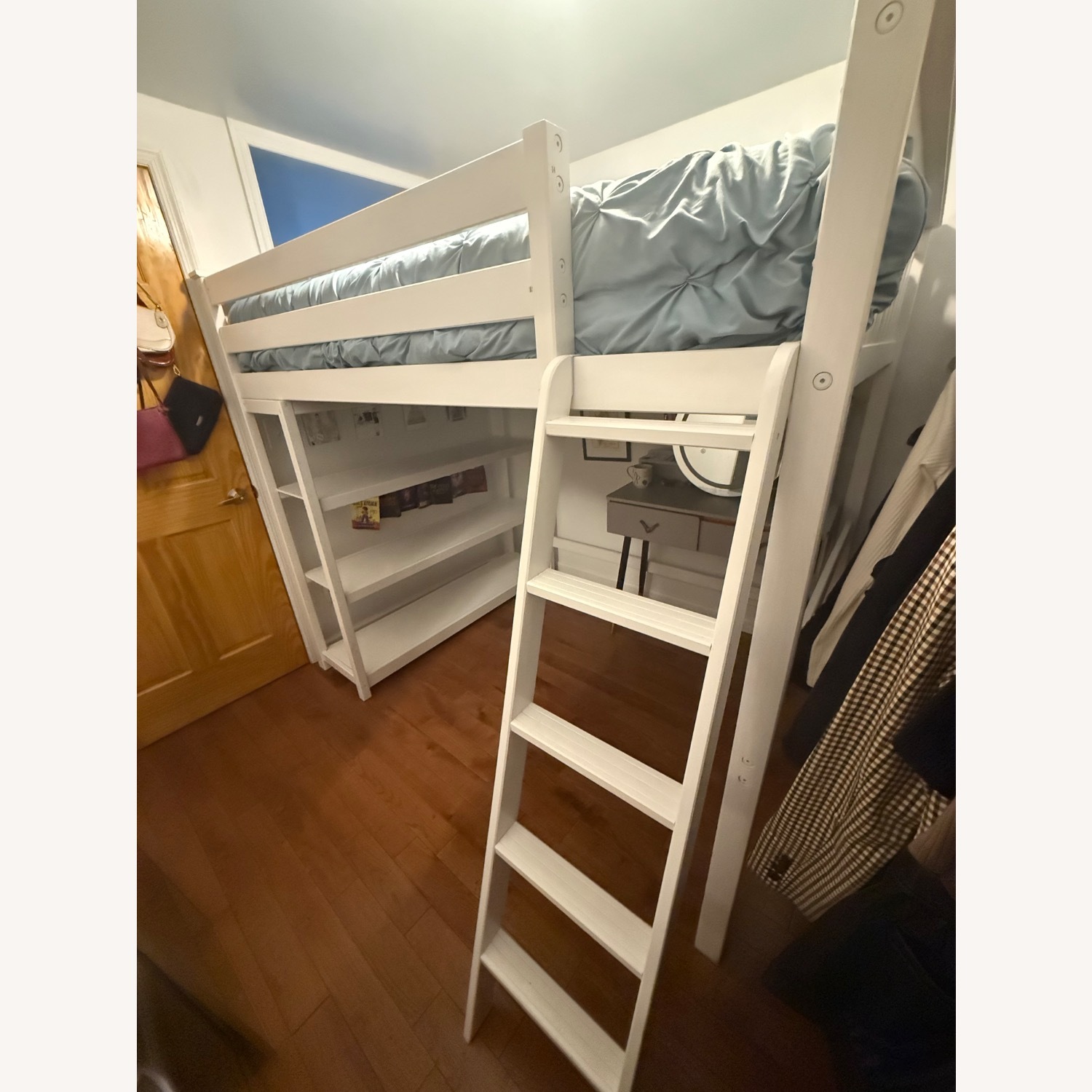 White Wood Loft Bed - image-2