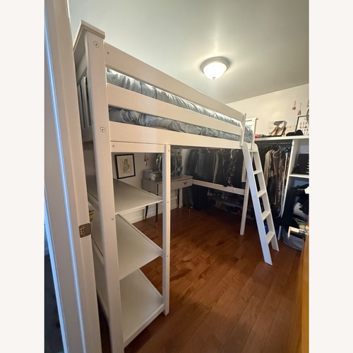 Used White Wood Loft Bed for sale on AptDeco