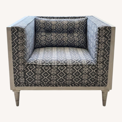 Used Pattern Accent Chair with White Frame for sale on AptDeco