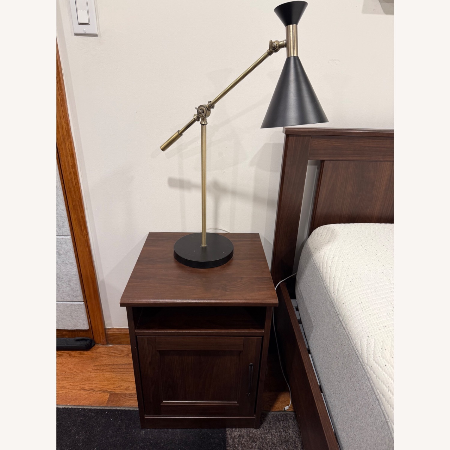 IKEA Songesand Dark Brown Wood Nightstand - image-1