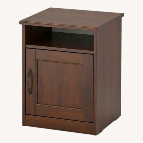 Used IKEA Songesand Dark Brown Wood Nightstand for sale on AptDeco