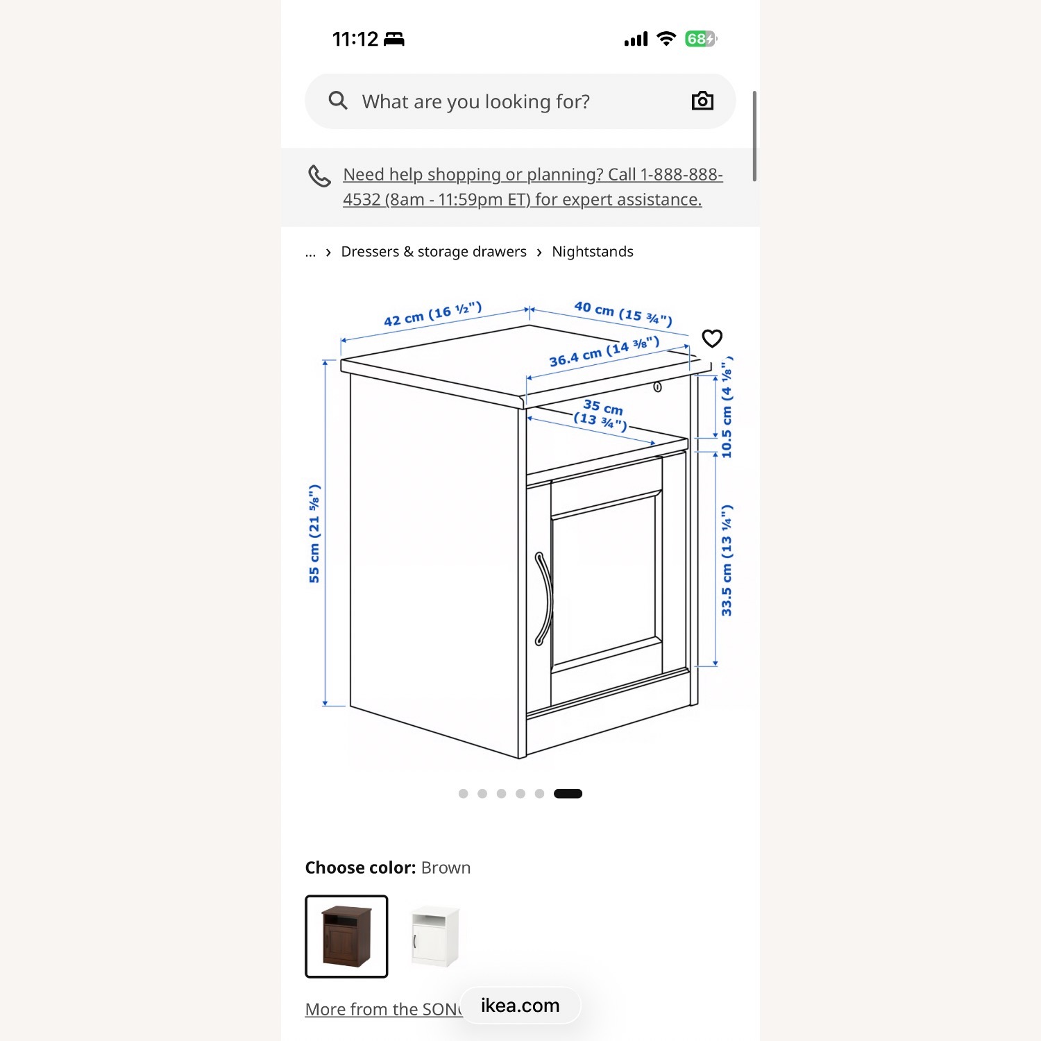 IKEA Songesand Dark Brown Wood Nightstand - image-3