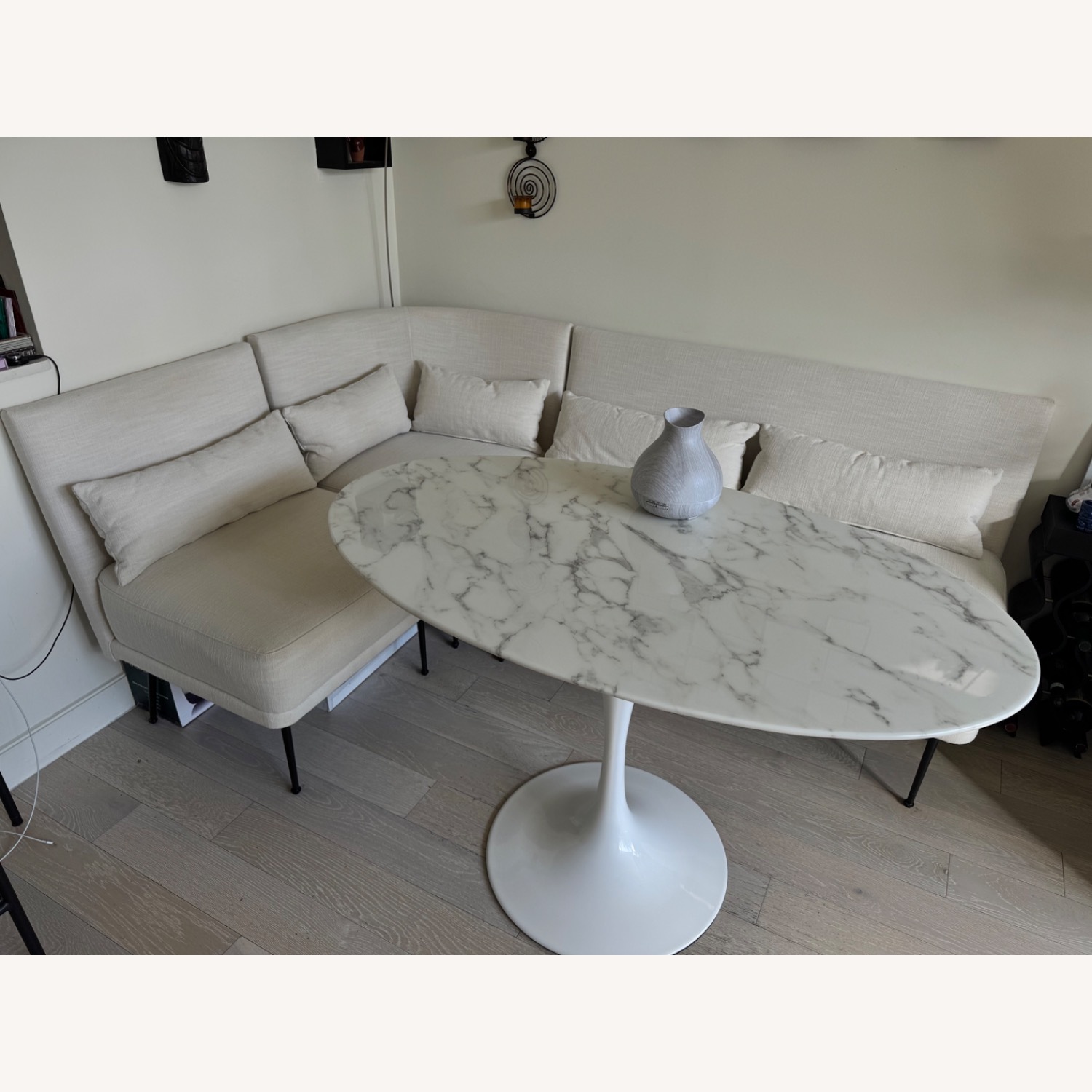West Elm Modern Banquette + Modani Marble Table - image-2