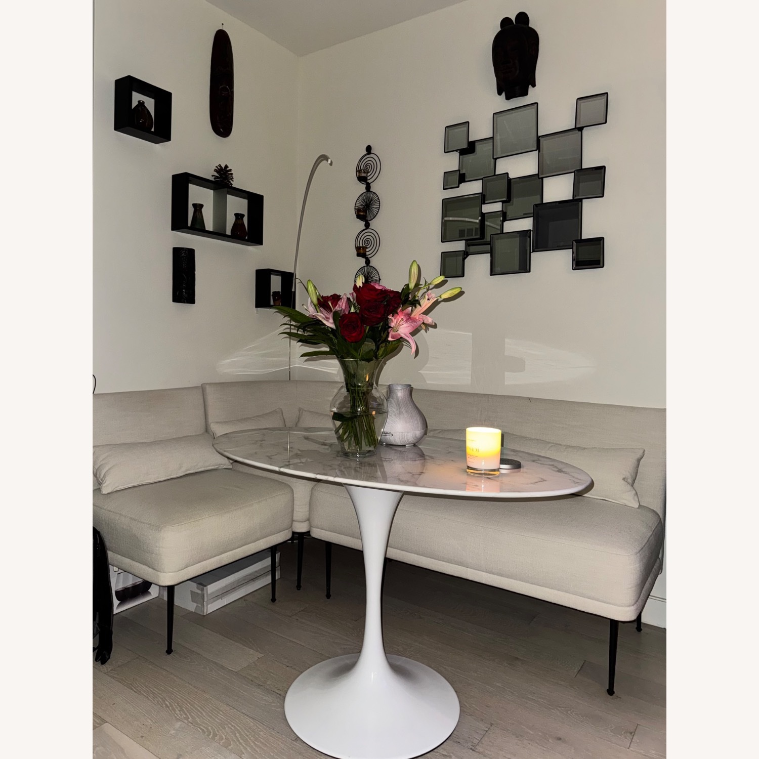 West Elm Modern Banquette + Modani Marble Table - image-4