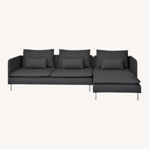 Used IKEA Dark Gray Fabric 2 Piece Sectional for sale on AptDeco