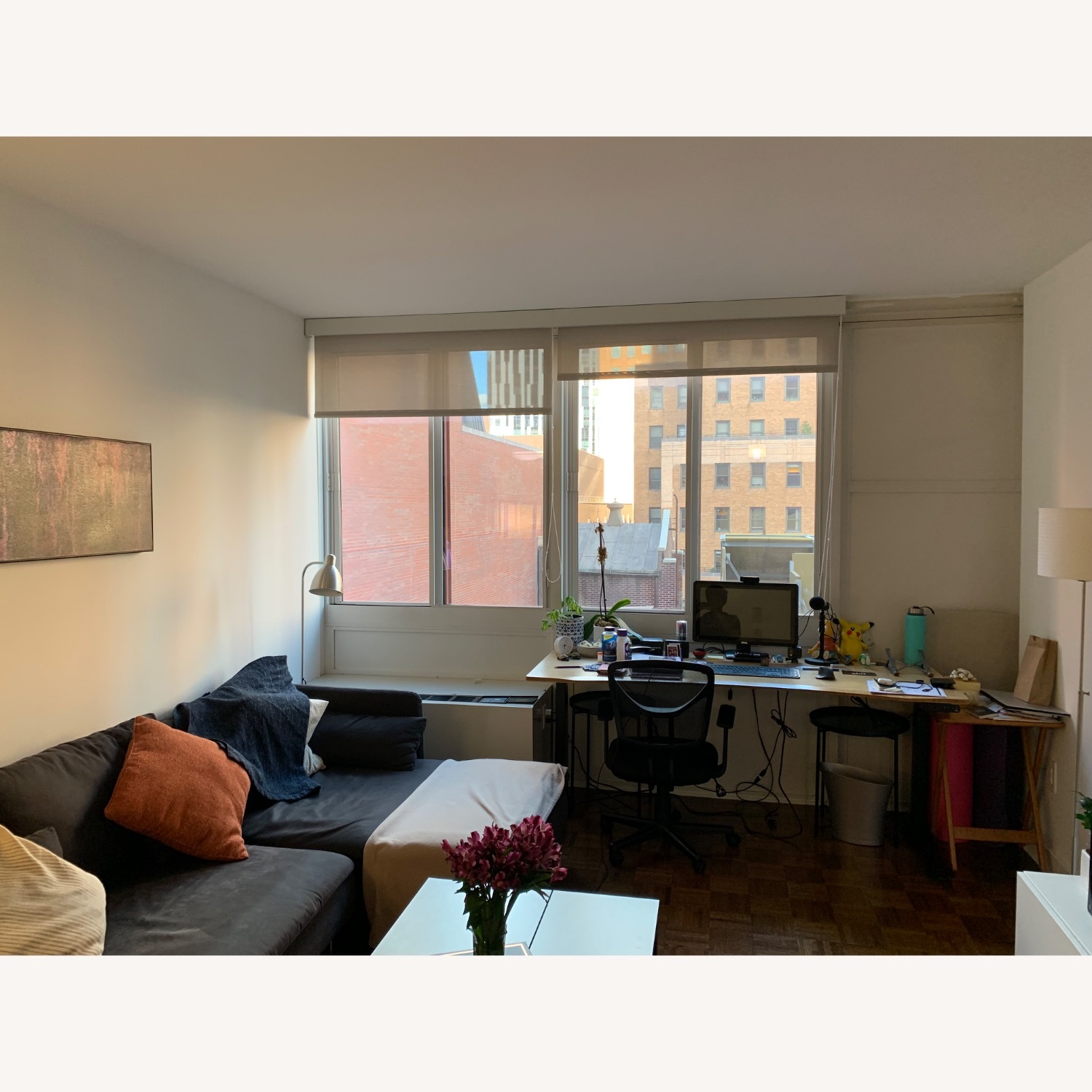 IKEA Dark Gray Fabric 2 Piece Sectional - image-3