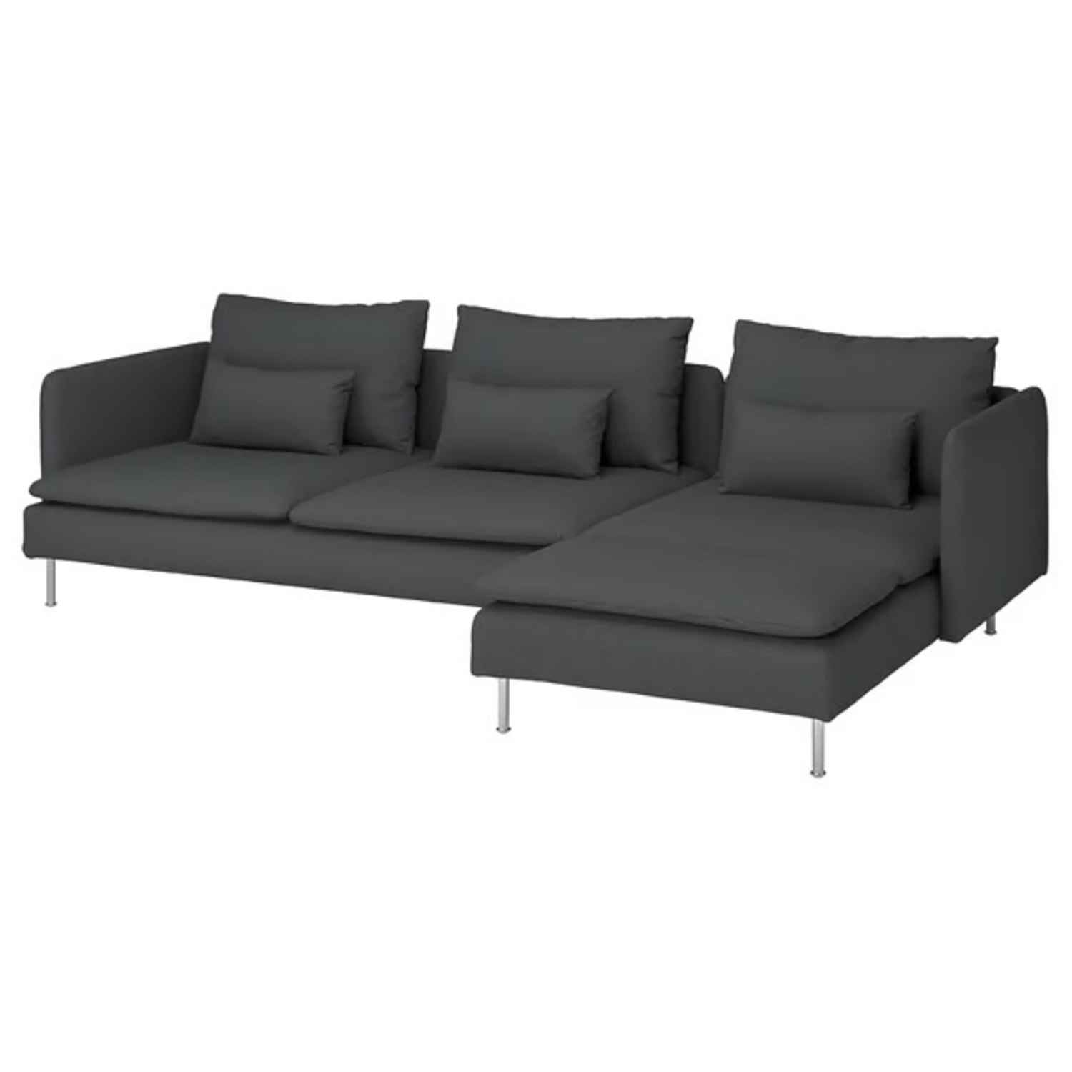 IKEA Dark Gray Fabric 2 Piece Sectional - image-4