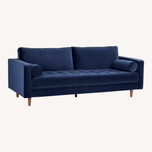 Used Article Blue Velvet 3+ Seater Sofa for sale on AptDeco