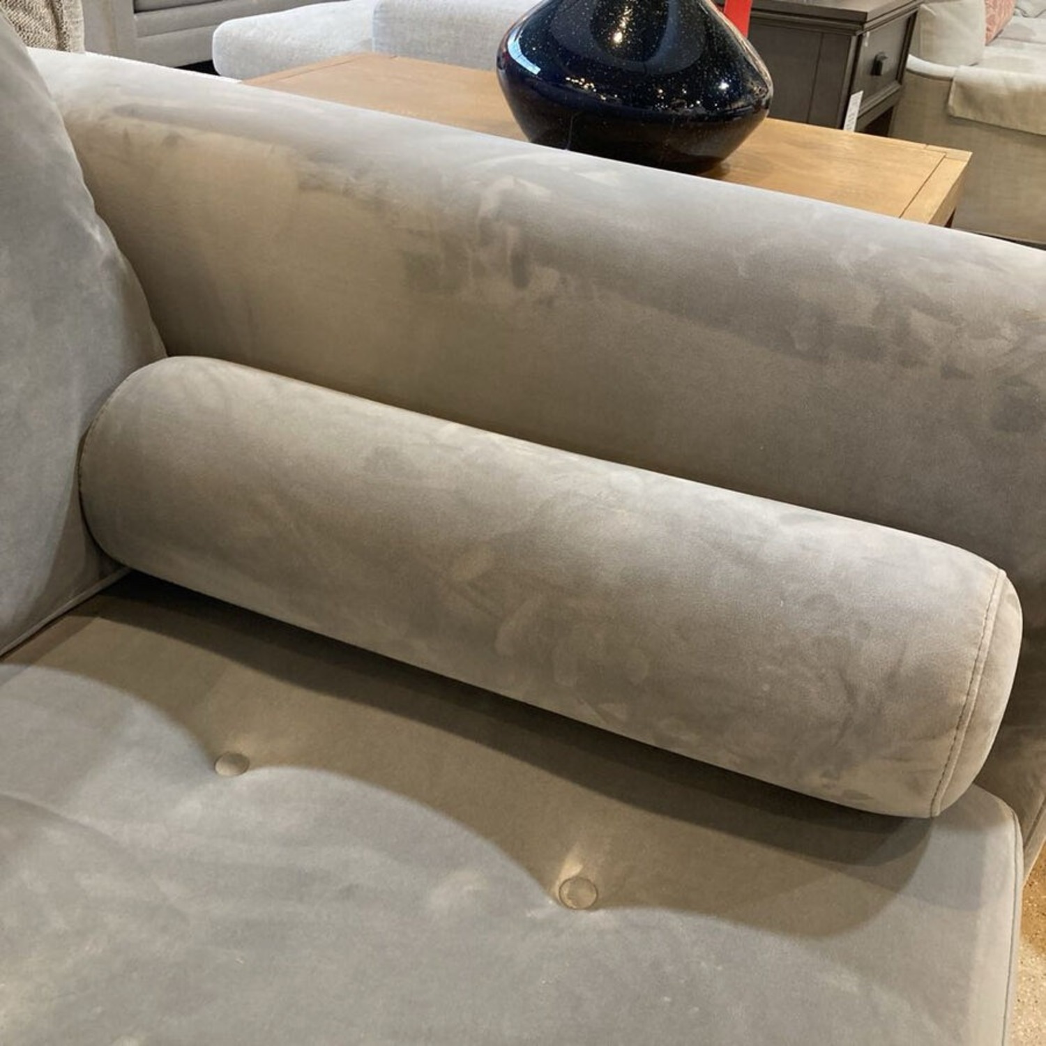 Roy's Furniture Velour Single Cushion Tufted Sofa - image-5