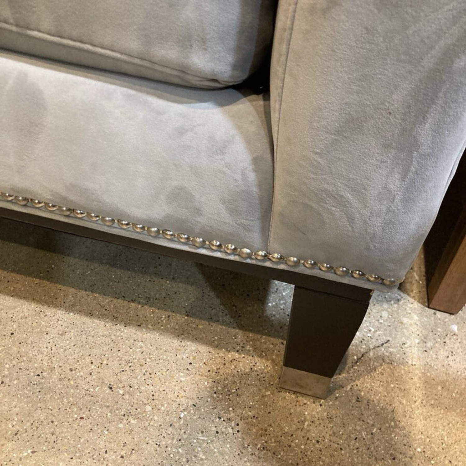 Roy's Furniture Velour Single Cushion Tufted Sofa - image-9