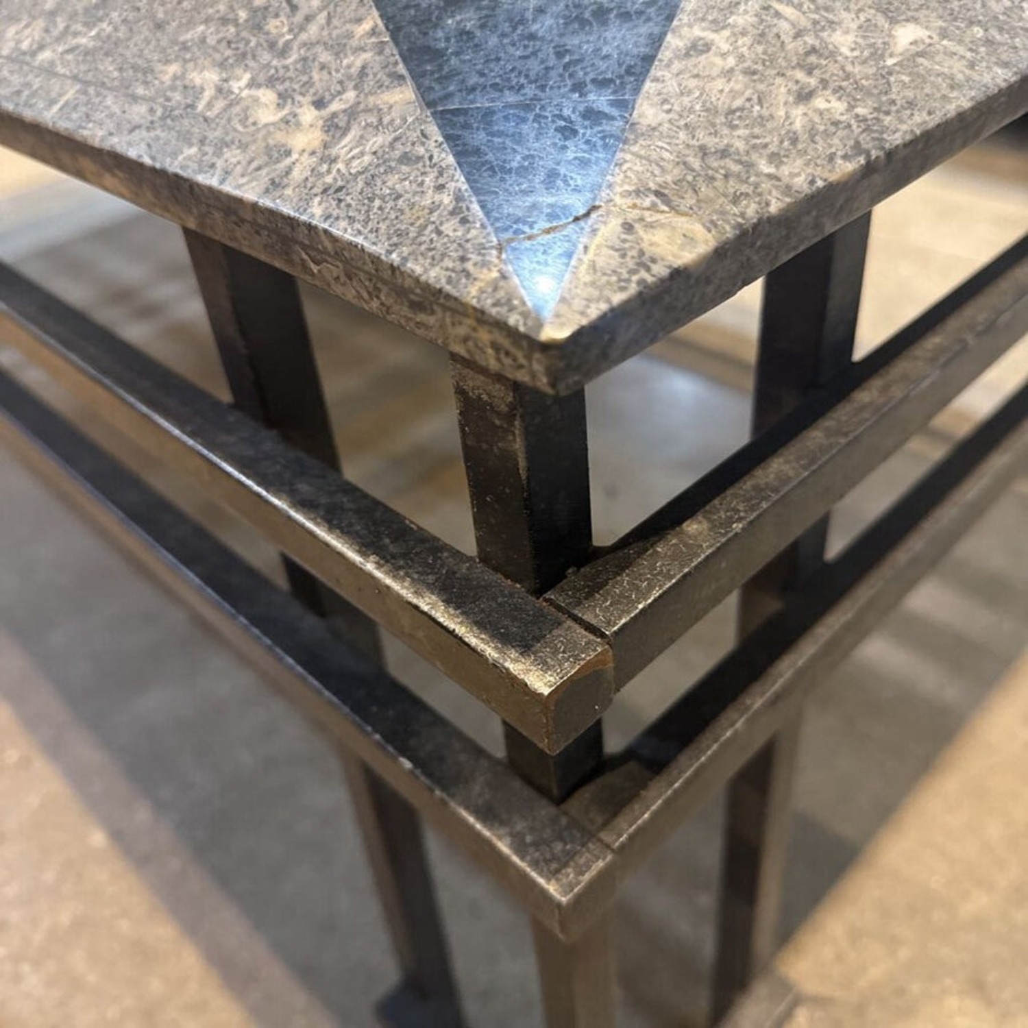 Modern Rectangular Faux Stone Top Coffee Table - image-4