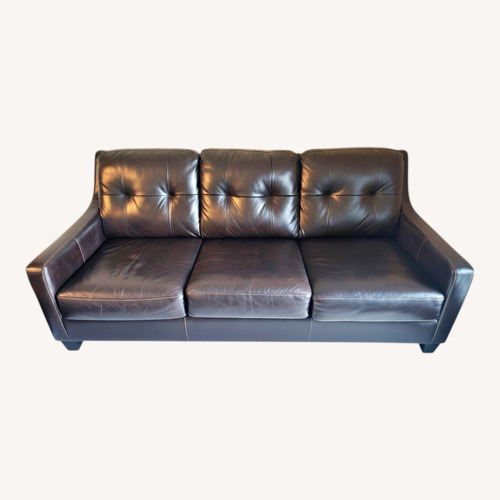 Used Ashley Furniture Dark Brown Leather Sleeper Sofa for sale on AptDeco