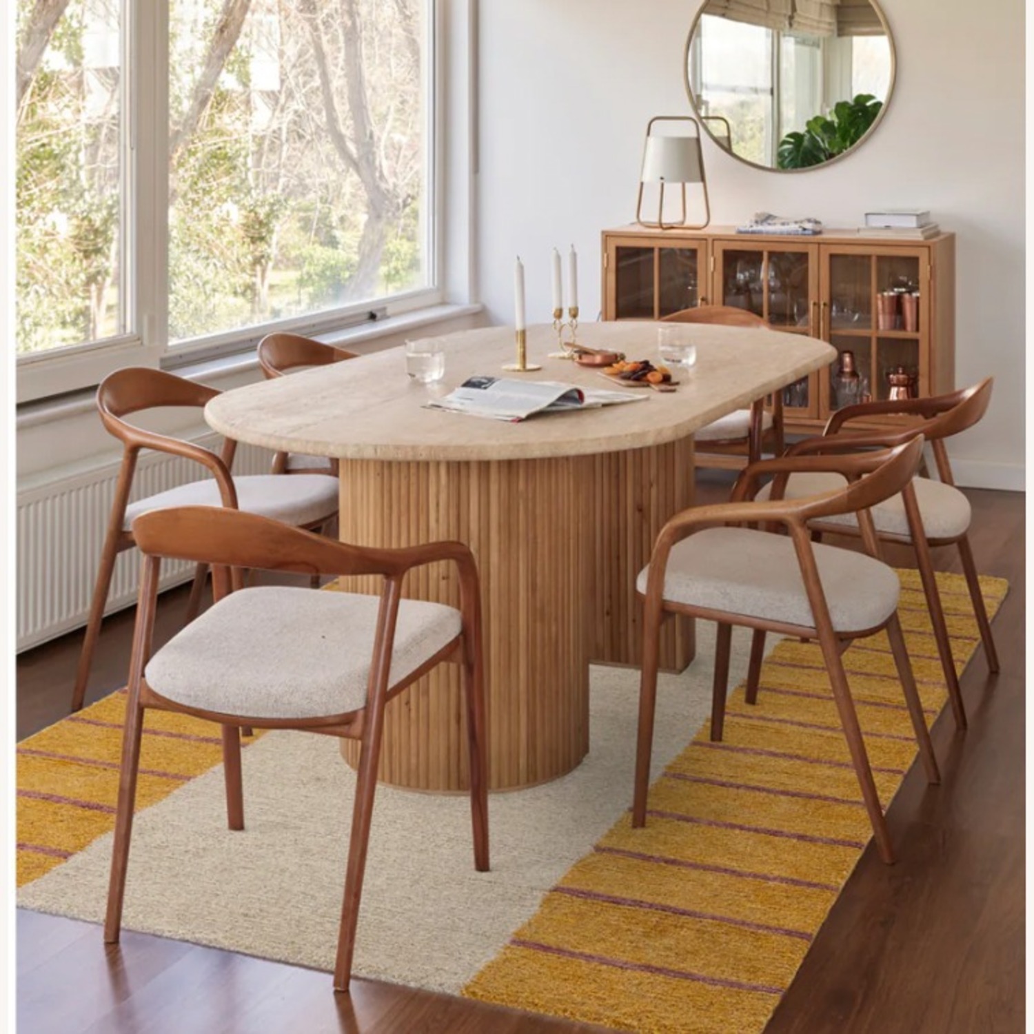 Revival Rugs Yellow Fabric Small Rug 5' x 8' - image-3