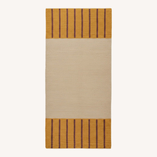 Used Revival Rugs Yellow Fabric Small Rug 5' x 8' for sale on AptDeco