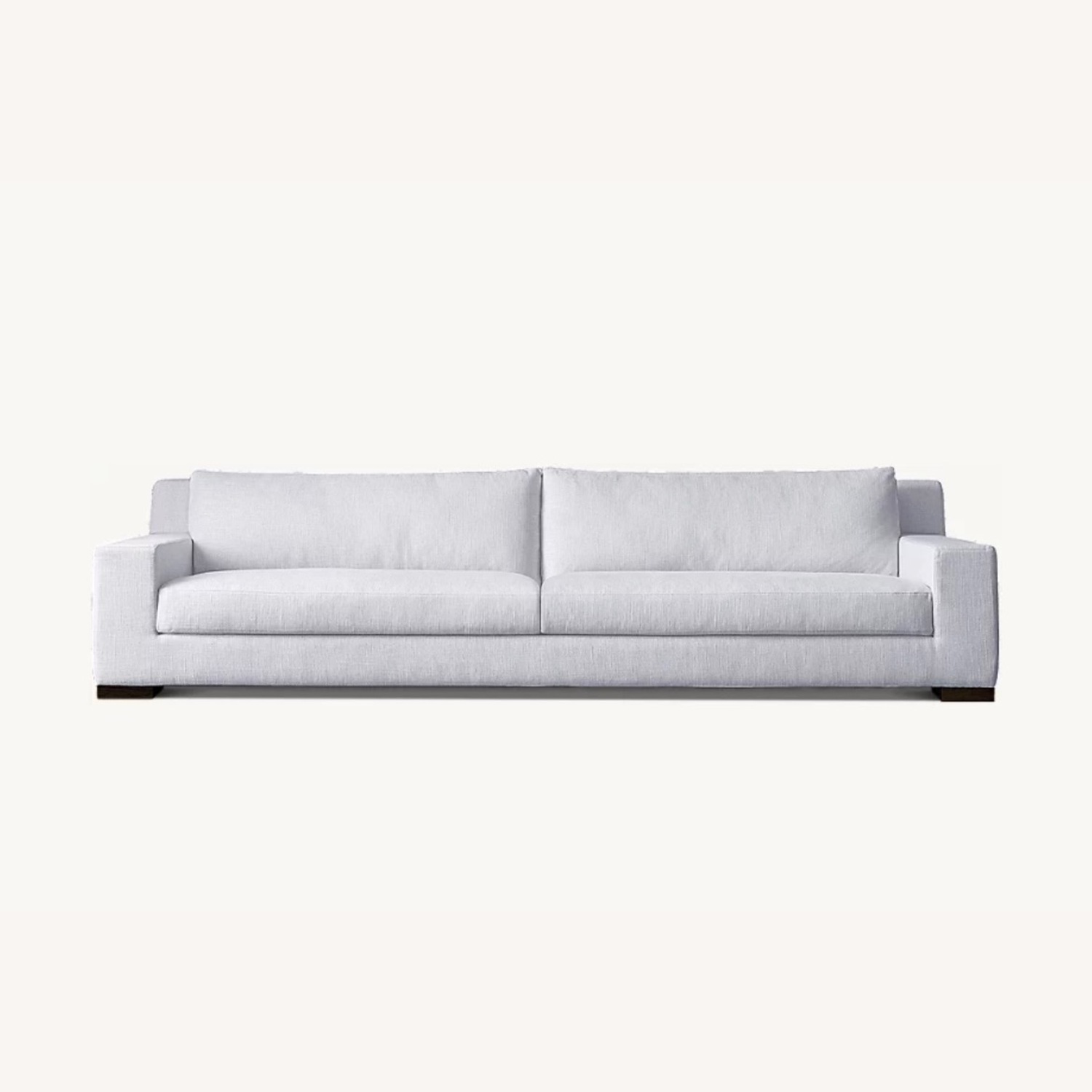 Restoration Hardware White Fabric 2 Seater Sofa - image-1