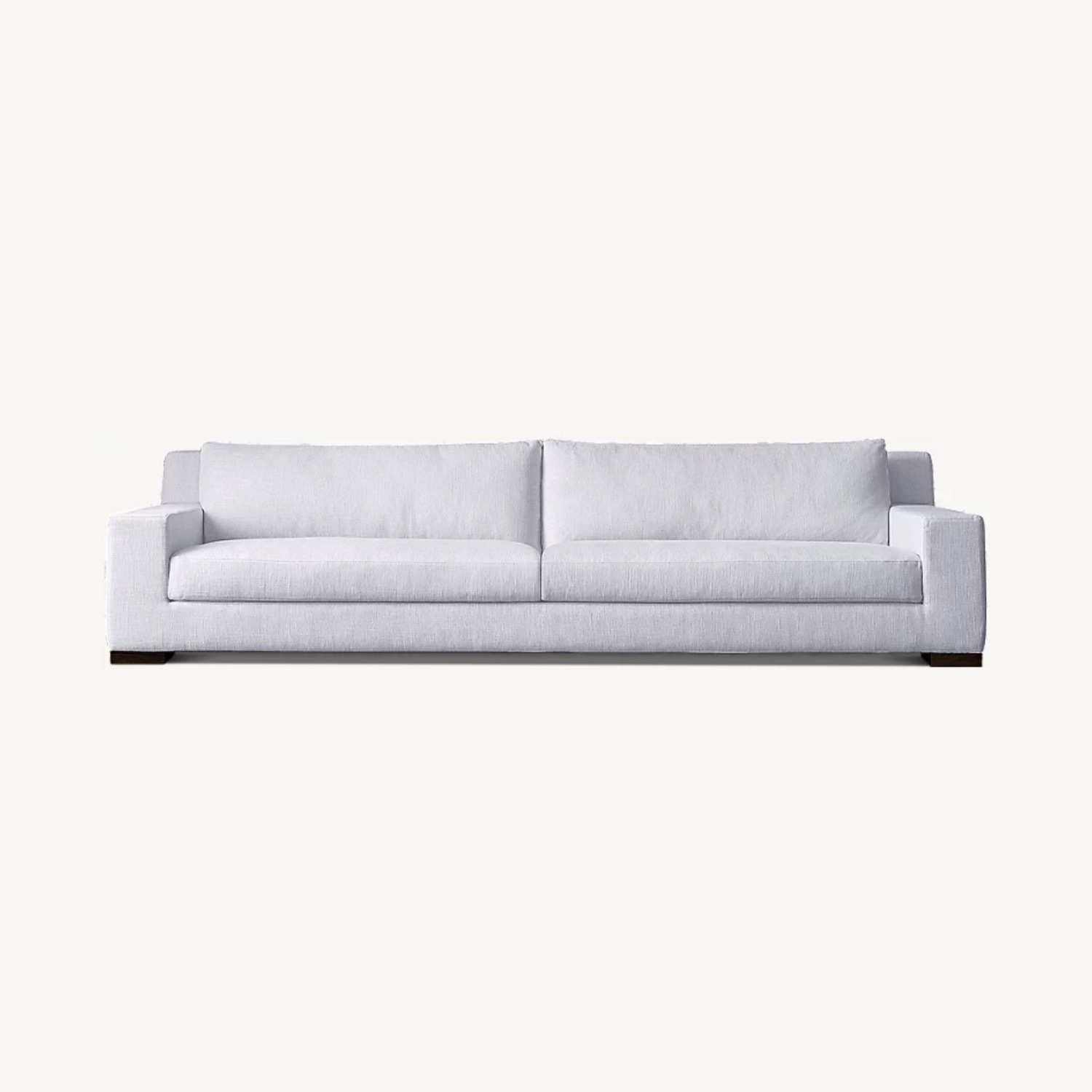 Restoration Hardware White Fabric 2 Seater Sofa - image-2