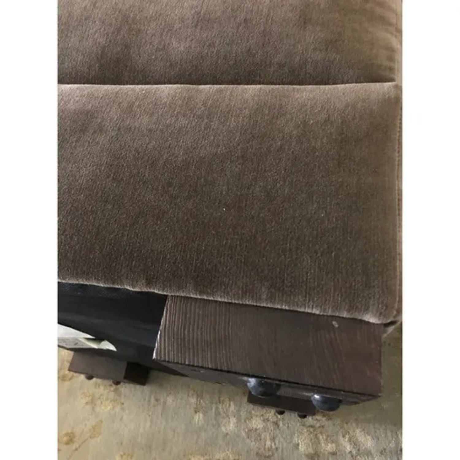 Restoration Hardware Maxwell Light Brown Velvet Ottomans - image-5