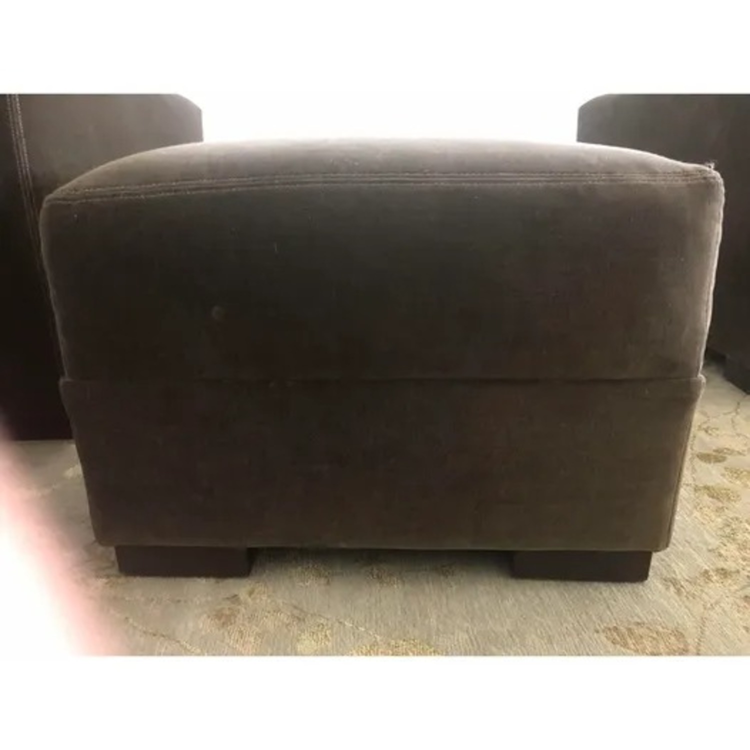 Restoration Hardware Maxwell Light Brown Velvet Ottomans - image-2