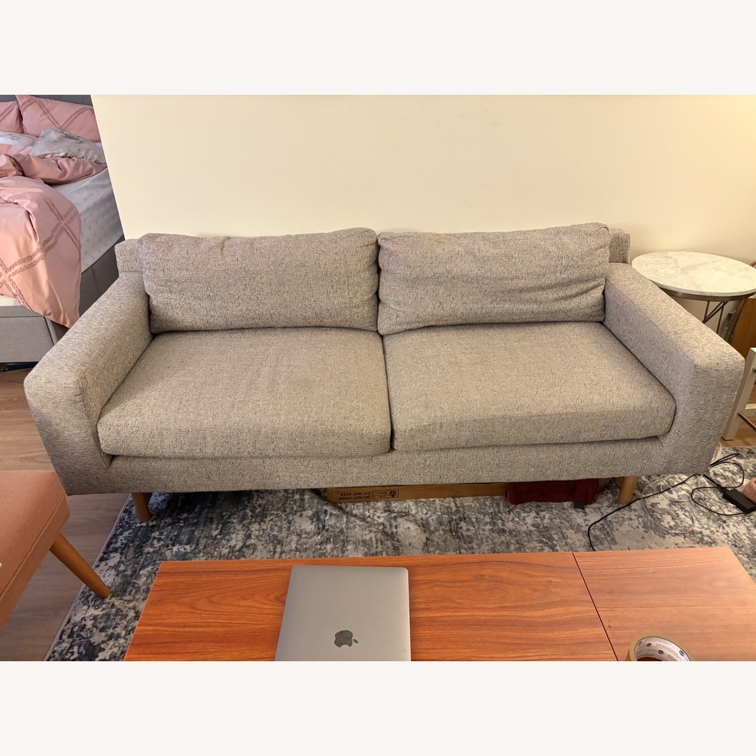 West Elm Eddy Light Gray Fabric 2 Seater Sofa - image-4