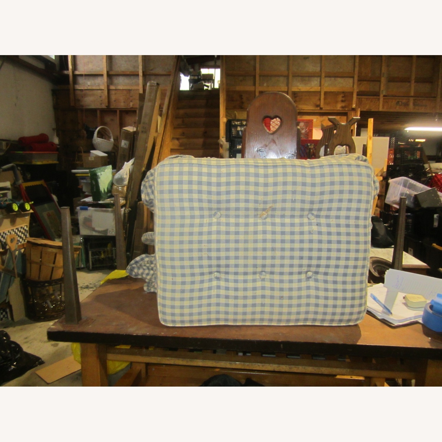 Vintage/Antique Fabric Ottoman - image-9