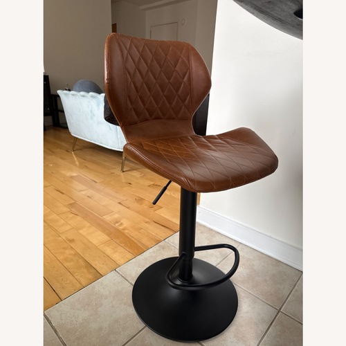 Used Wayfair Light Brown Faux Leather Stools for sale on AptDeco