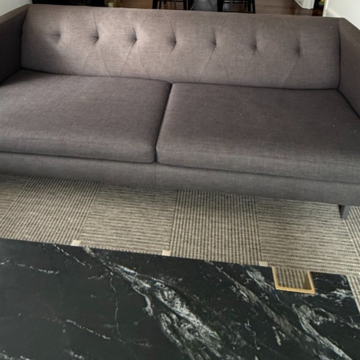 CB2 Avec Dark Gray Fabric 3+ Seater MCM Sofa - image-4