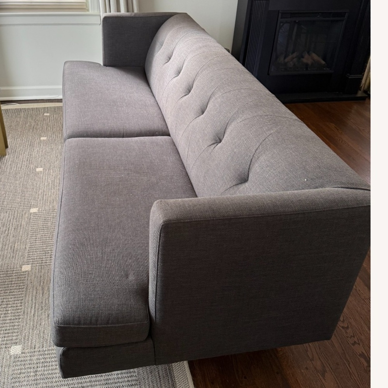 CB2 Avec Dark Gray Fabric 3+ Seater MCM Sofa - image-2