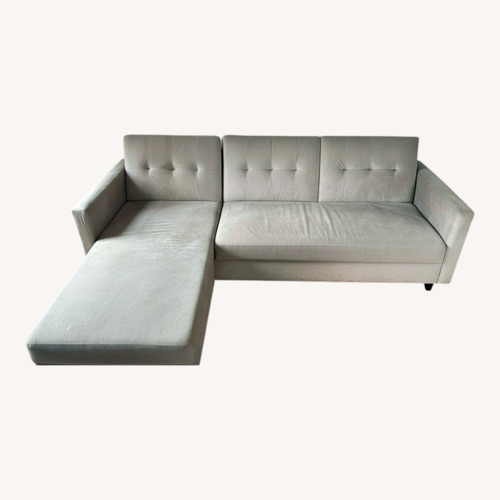 Used Natural Fabric 2 Piece Sectional with Storage for sale on AptDeco