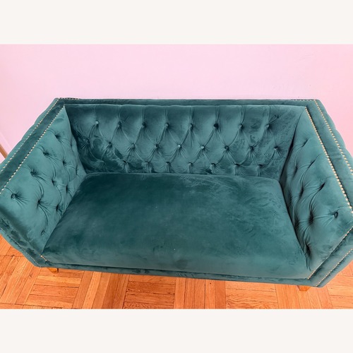 Used Vintage/Antique Green Loveseat for sale on AptDeco