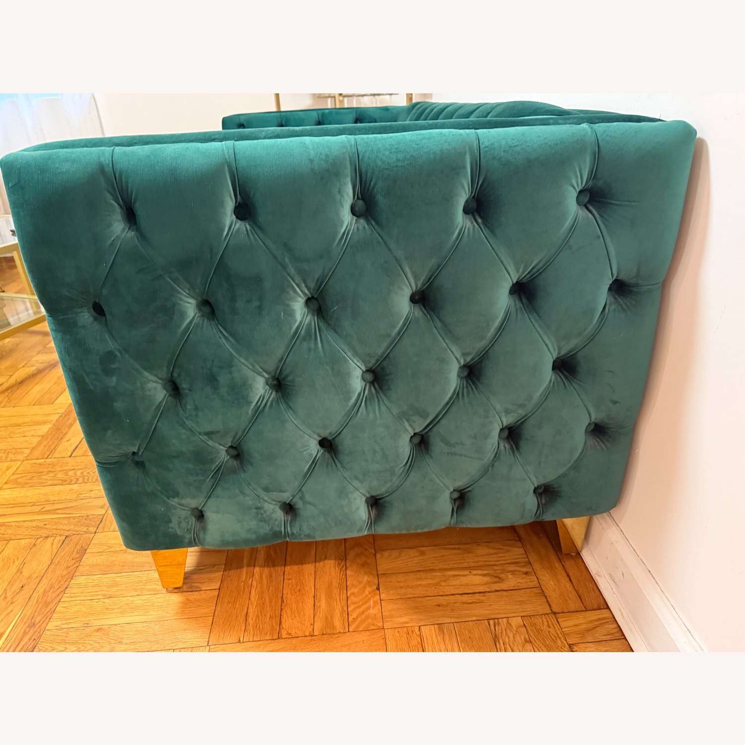 Vintage/Antique Green Loveseat - image-3