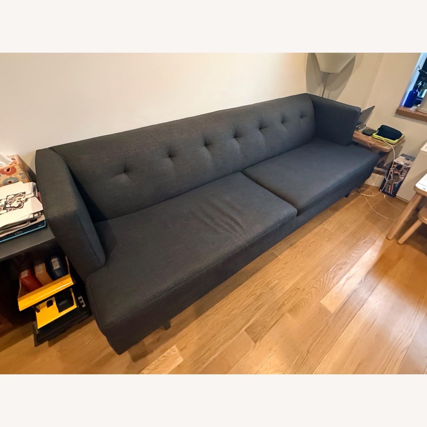 CB2 Avec Dark Gray Fabric 3+ Seater Sofa - image-1