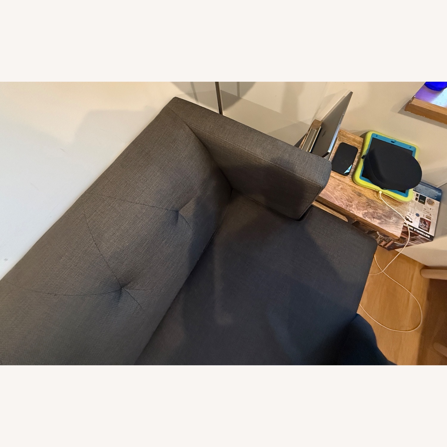 CB2 Avec Dark Gray Fabric 3+ Seater Sofa - image-3