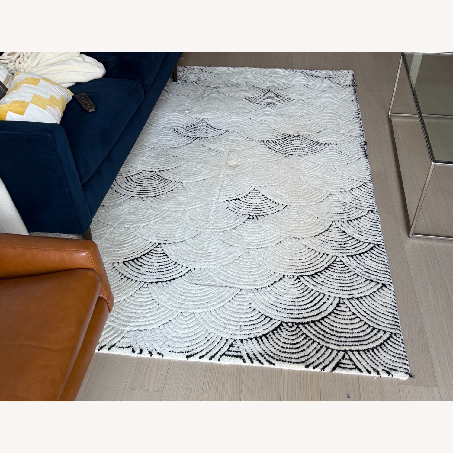 CB2 Black and White Flutter Rug - image-2