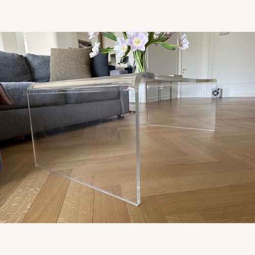 Used CB2 Peekaboo 44" Acrylic Tall Coffee Table for sale on AptDeco
