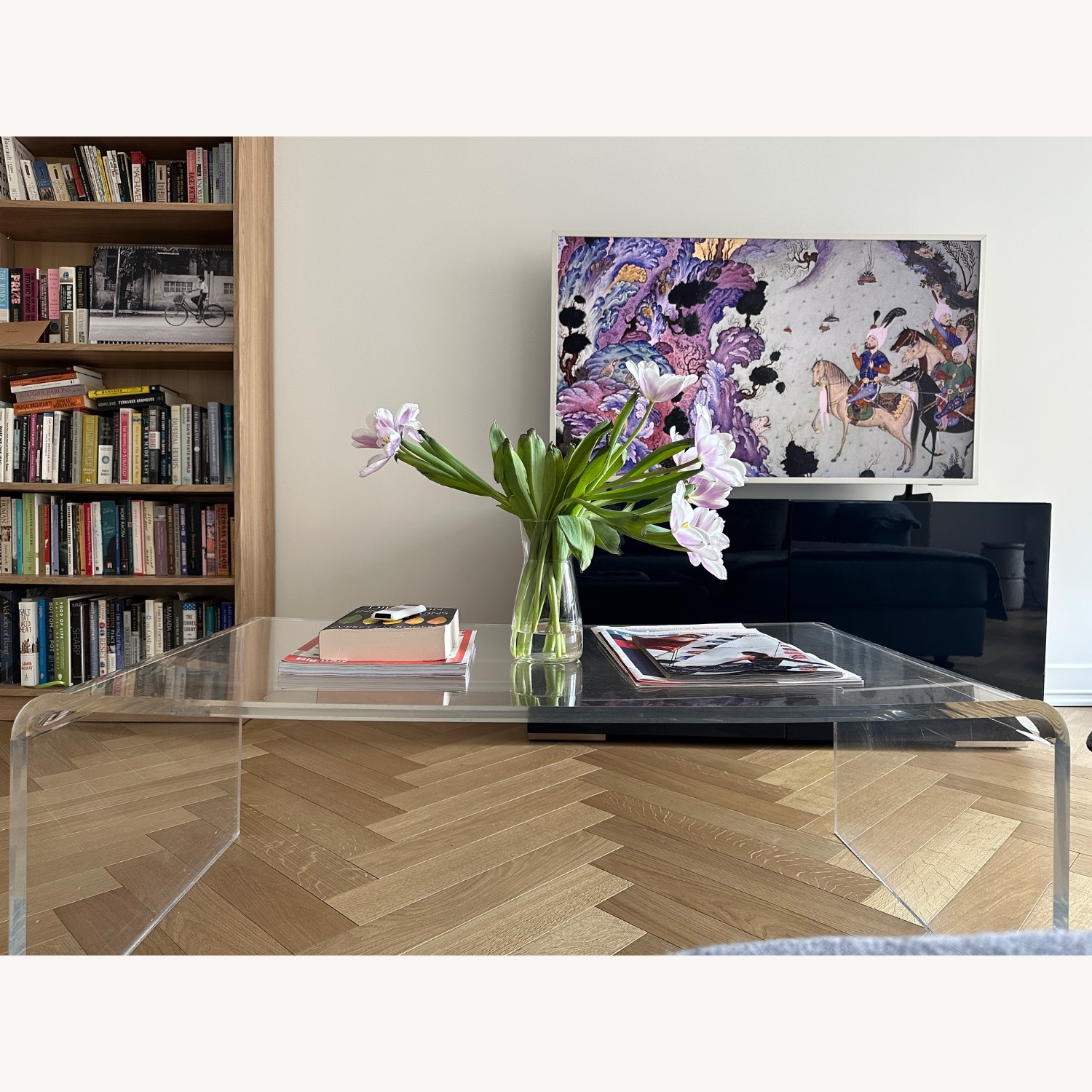 CB2 Peekaboo 44" Acrylic Tall Coffee Table - image-3