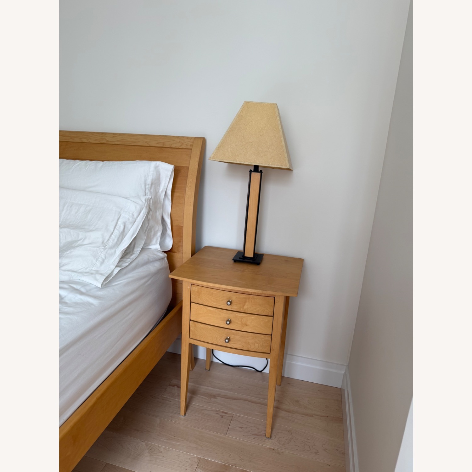 Hubbardton Forge Black and Wood Table Lamps - image-1