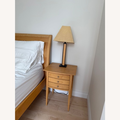 Used Hubbardton Forge Black and Wood Table Lamps for sale on AptDeco