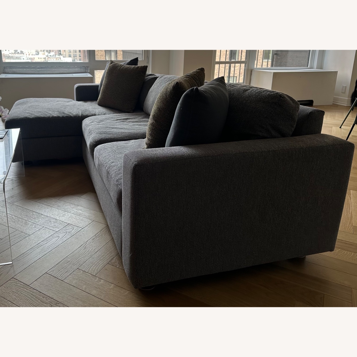 West Elm Urban Dark Gray 2 Piece Sectional - image-5