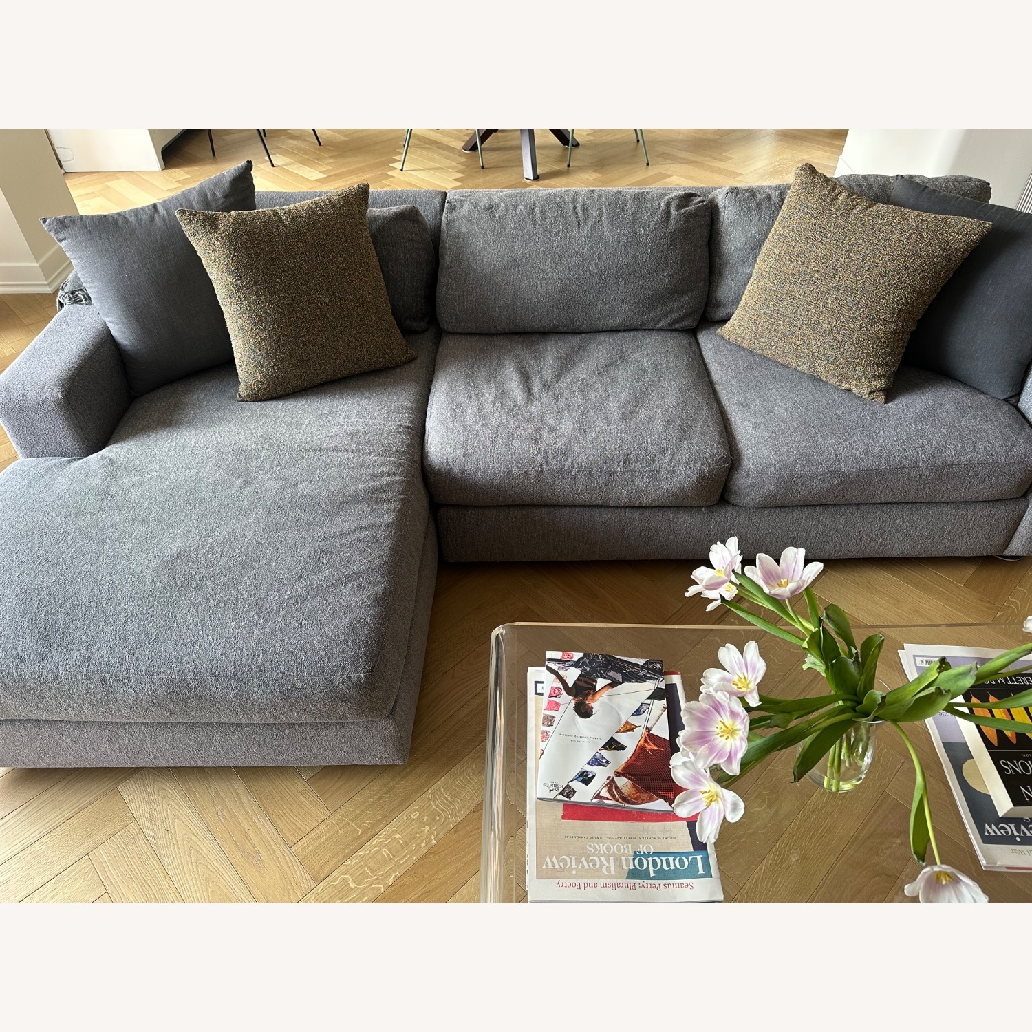 West Elm Urban Dark Gray 2 Piece Sectional - image-6