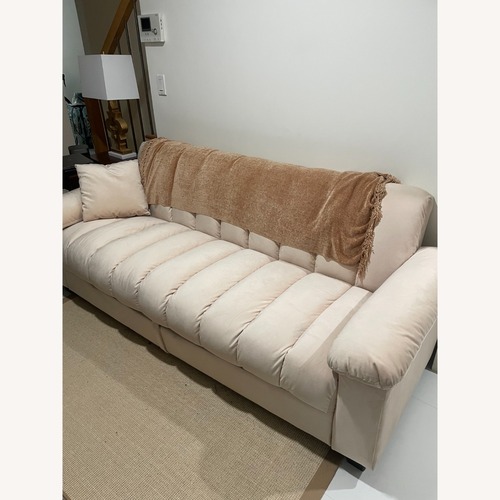 Used Beige Velvet Futon with Under Storage for sale on AptDeco