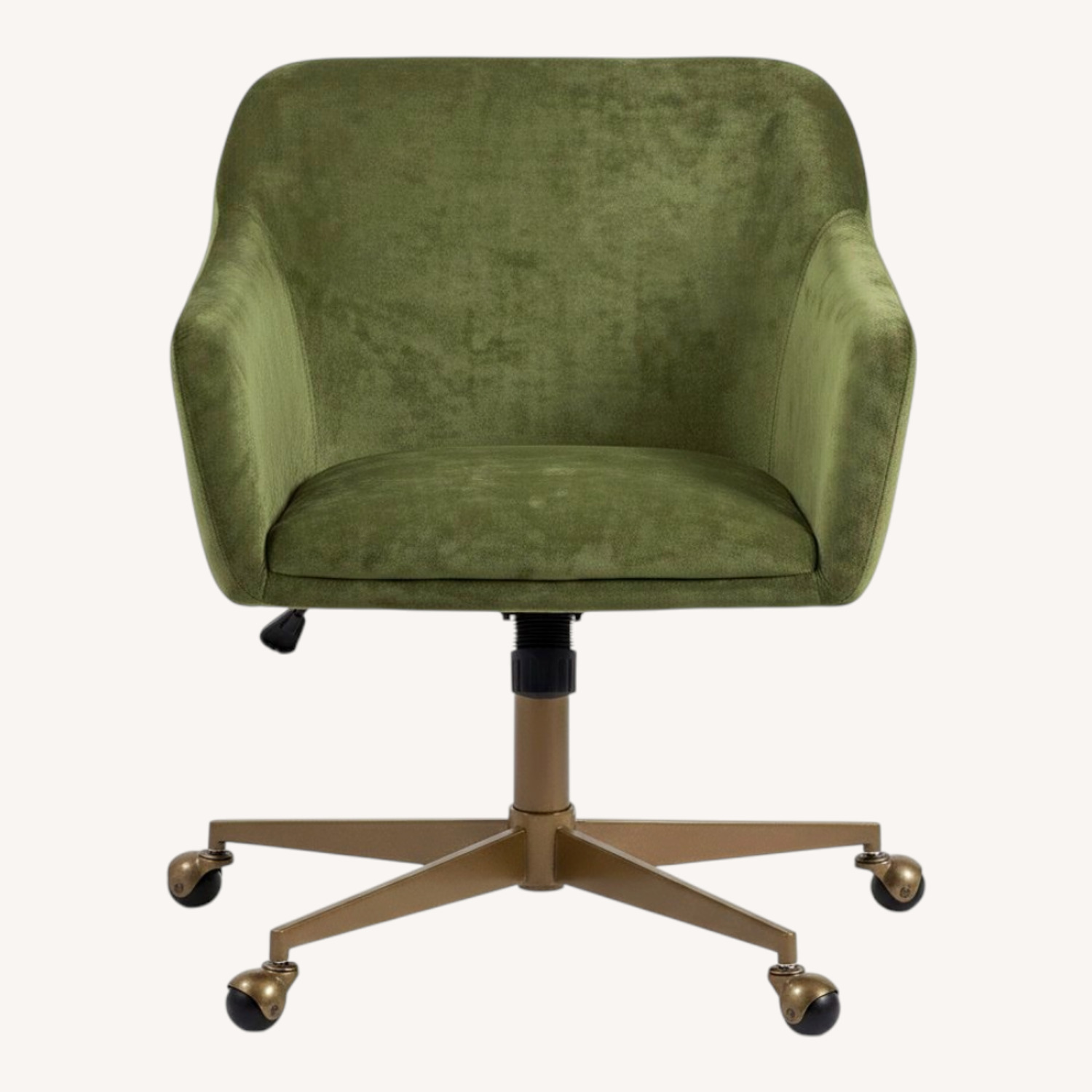 World Market Green Upholstered Chair w Brass Base - image-6